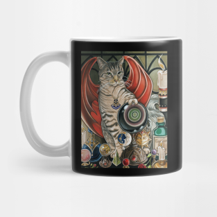 Fantasy Mug - The Witch's Cat by CreatorNatTees